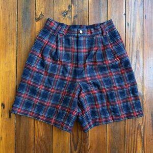 Vintage 80s Lizsport lined wool plaid cold weather shorts 6